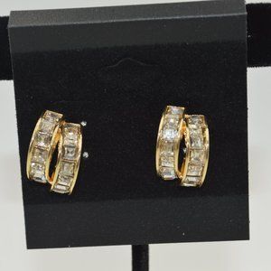 Women's Double Half Circle Stud Earrings